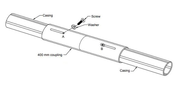 For settlement monitoring 2.5 mm holes will be required to be drilled at A and B