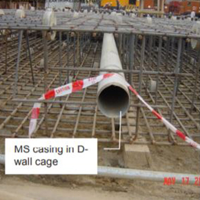 Installation of inclinometer casing in MS casing (D-wall)
