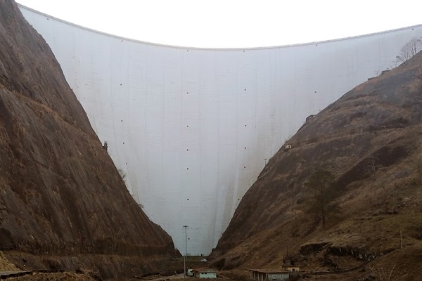 Downstream side of Idukki dam